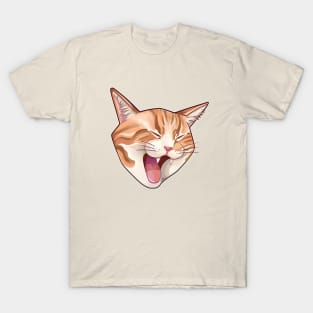 Screaming (Yawning) Orange Cat Head T-Shirt